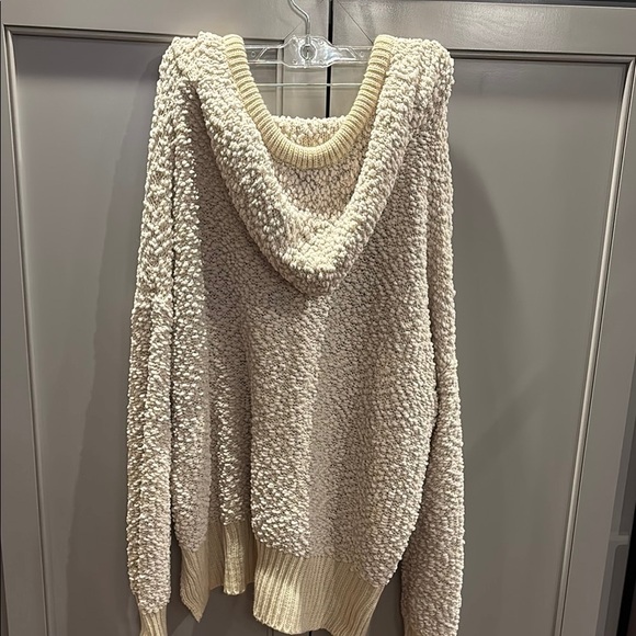 Pol's Boho Cottage Textured Popcorn Hoodie Chunky Knit Women's Sweater Sz L - Picture 3 of 3
